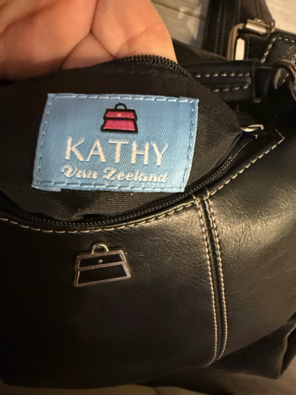 Y2k Kathy Vanzeeland for Nine West Faux  Leather Shoulder Bag with Front Pockets - Picture 15 of 16